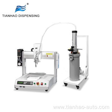 Benchtop silicone glue dispensing robot for LED search light